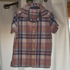 OshKosh B'gosh Plaid Button Down Shirt - Blue, lavender Cream